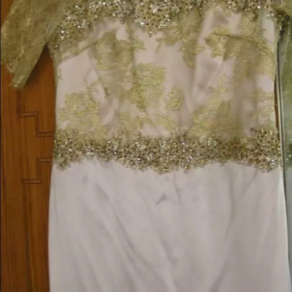 VERA WANG lavender gold lace formal dress. ๐ - Picture 2 of 6